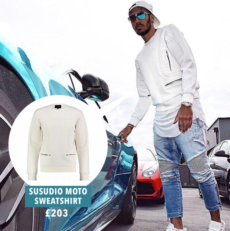  Pierre-Emerick Aubameyang in a £200 sweatshirt