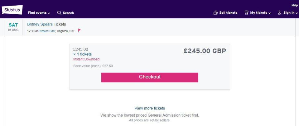  Single tickets cost up to £245 on Viagogo - NINE times their original value