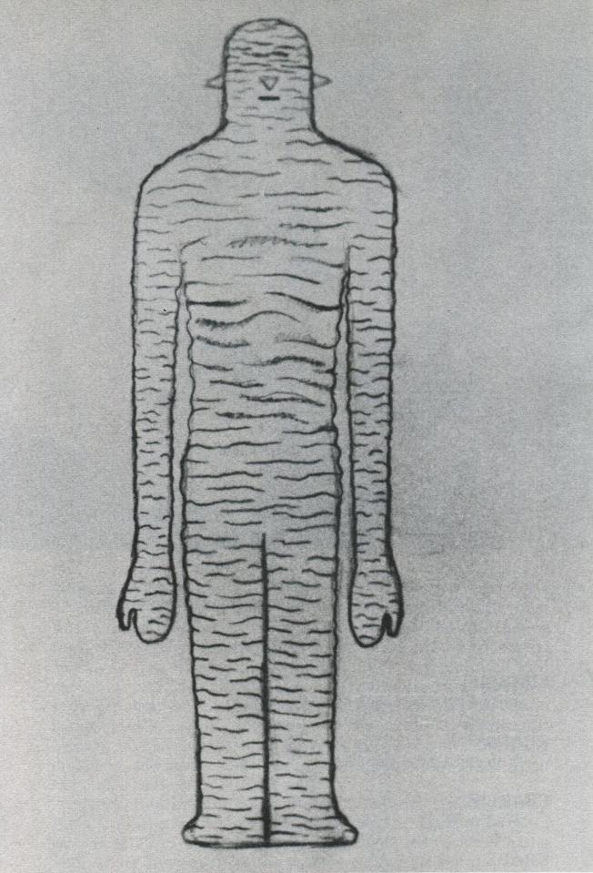  A sketch of the creatures which allegedly "abducted" by Calvin and Charles