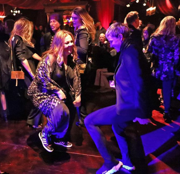  Ellen shared a picture of her with actress Melissa McCarthy, thanking her for bringing 'dancing and chest bumps'