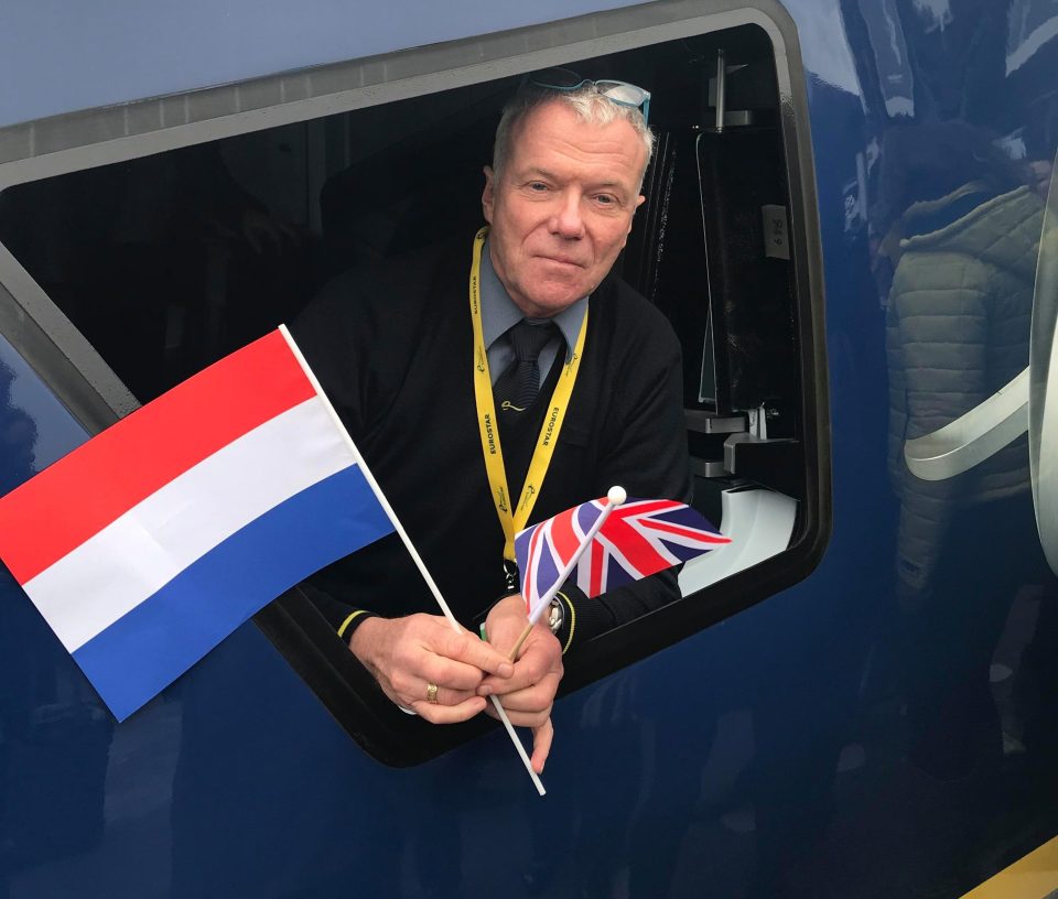  The driver of the first Eurostar train into Amsterdam yesterday afternoon