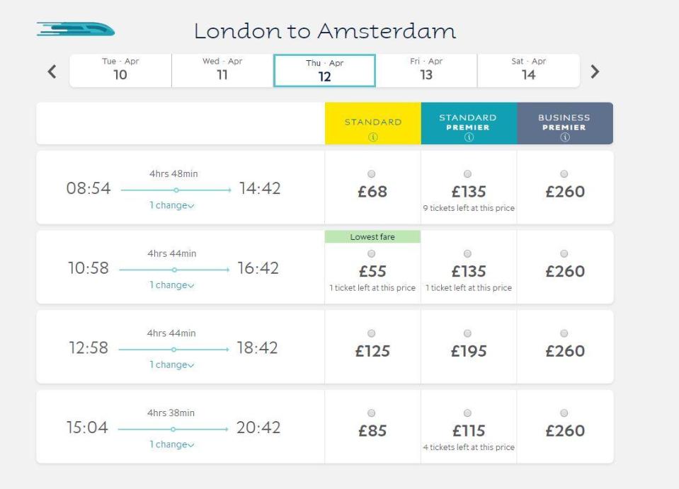  Customers can still only purchase a two-leg train journey - changing at Bruxelles Midi