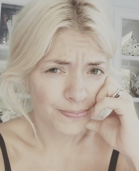  Holly Willoughby poses for a make-up free selfie with a collection of teapots in the background