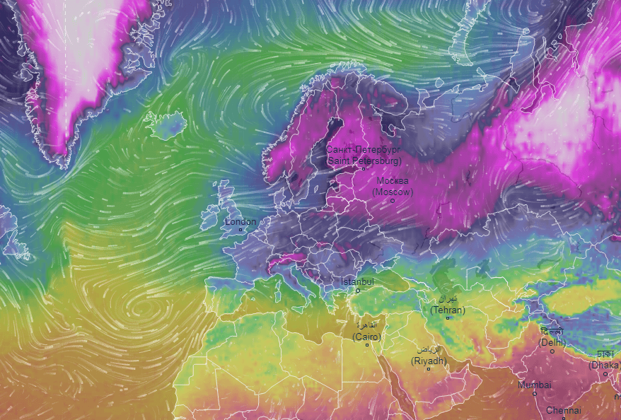  Graphic shows Storm Emma approaching off the Atlantic while the 'Beast from the East' lingers over Europe