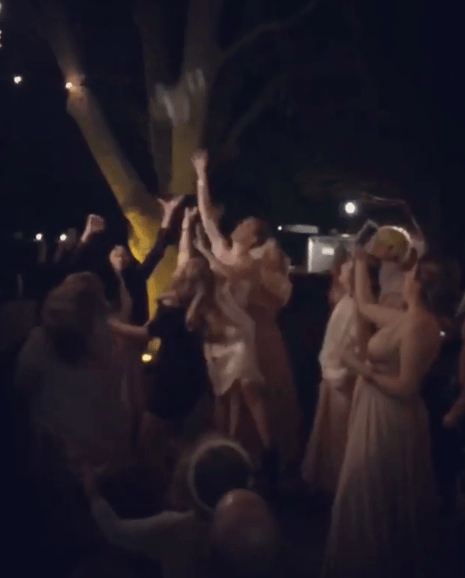  Katy made the comments next to a video of her catching the bouquet at her brother's wedding