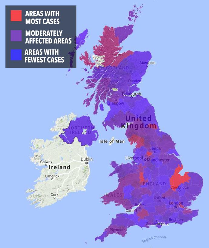  These are the areas in the UK worst hit by flu