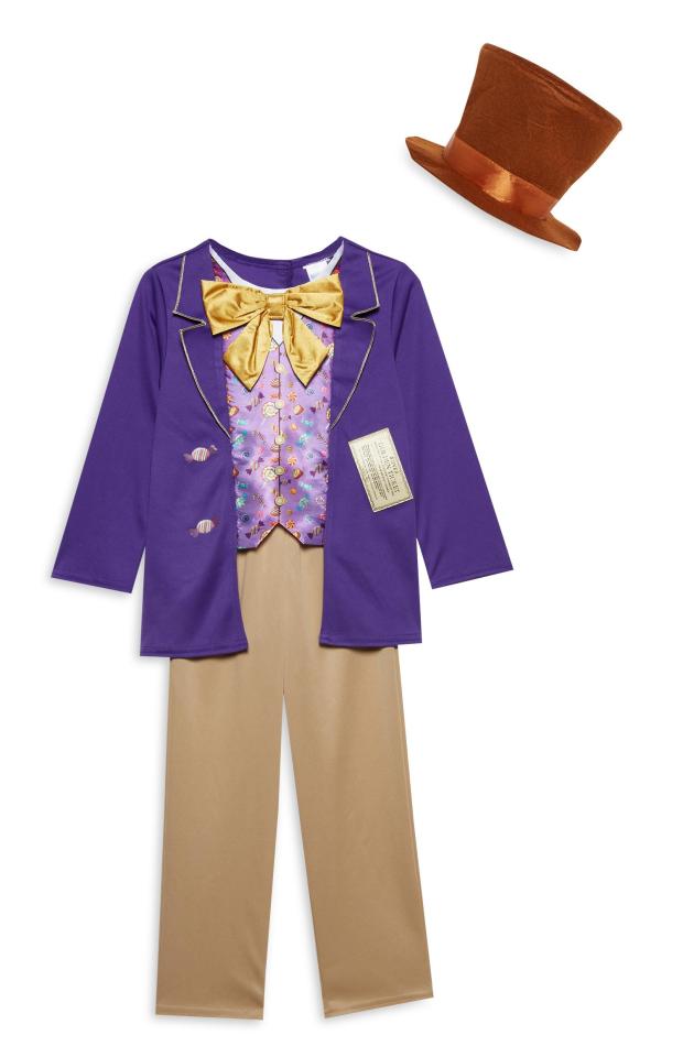  The latest collection of fancy dress costumes from Primark features a Willy Wonka outfit