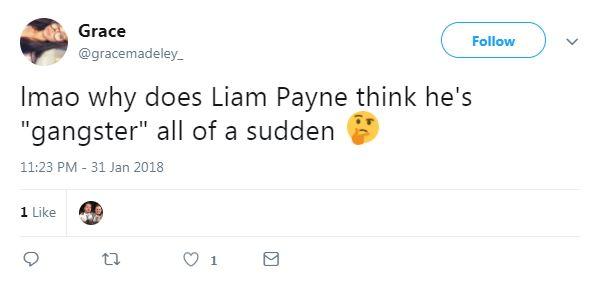  'Gangster' is not a word fans associate with Liam