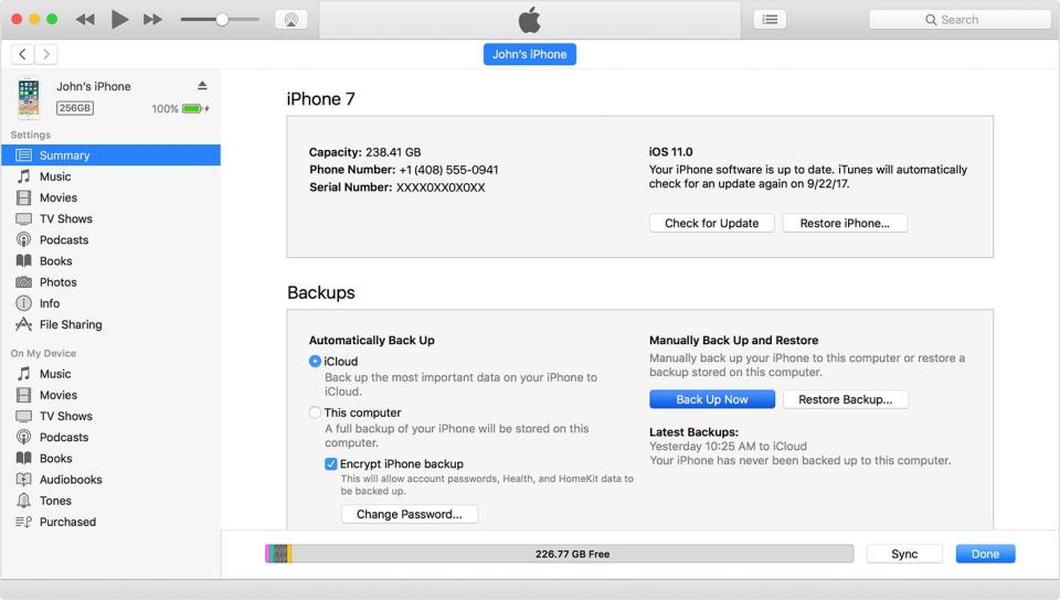  Apple customers can back up their devices with iCloud or iTunes