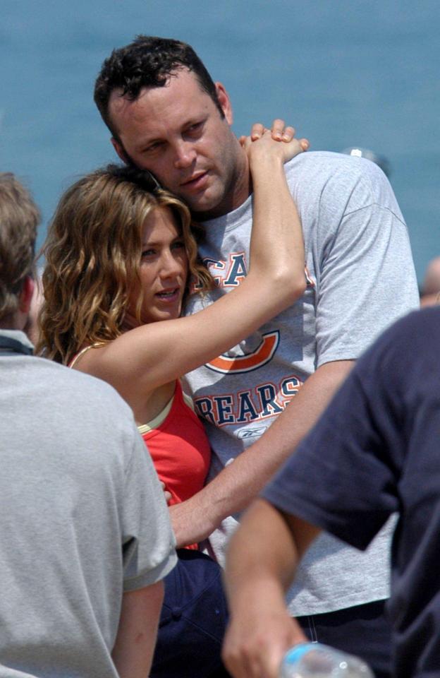  Jen met Vaughn on the set of the film The Break-Up and on the rebound from her divorce from first husband, Brad Pitt