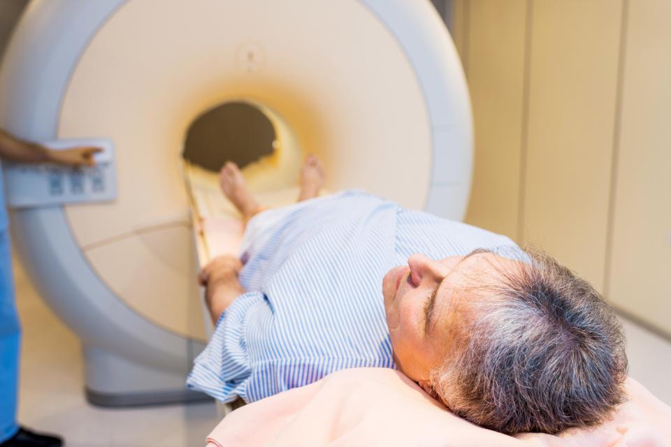  A male patient receiving a CAT Scan for prostate cancer (stock)