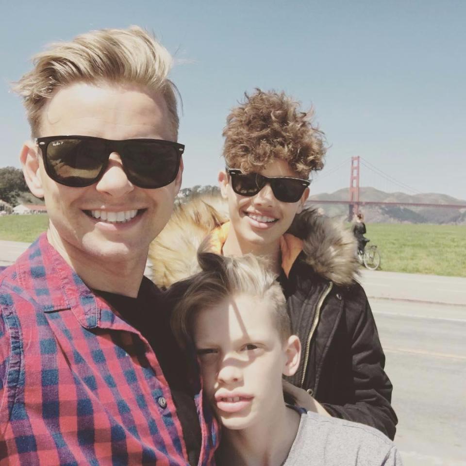  Jeff Brazier with his son Bobby, 14, and Freddie, 13