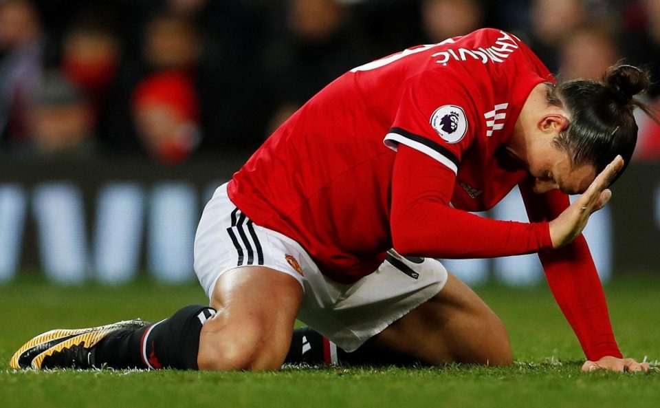  Ibrahimovic broke down injured during United's match against Burnley on Boxing Day