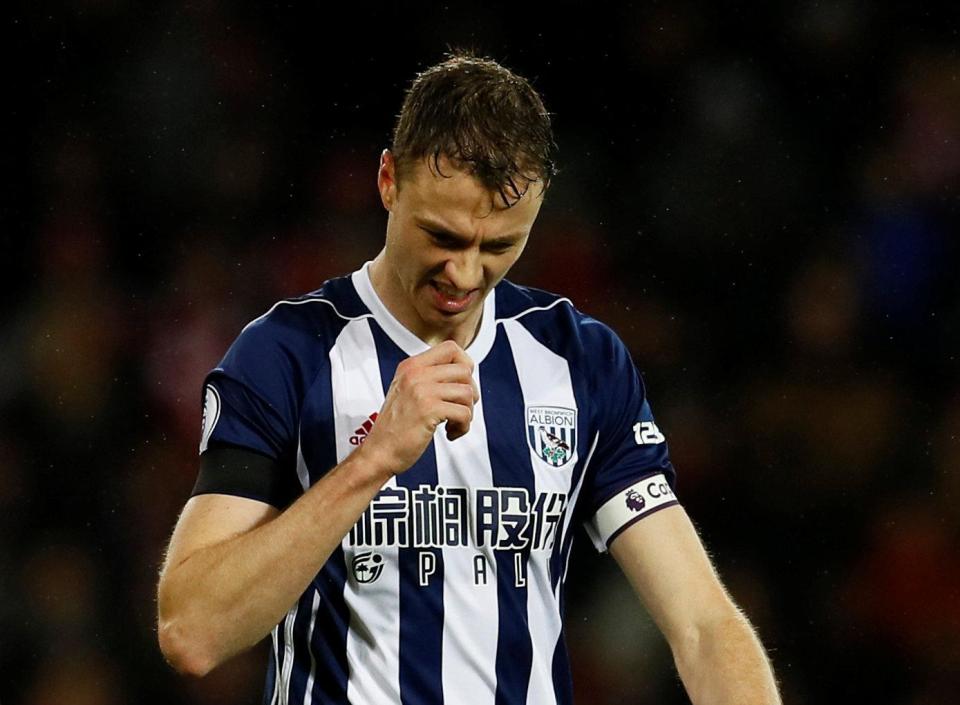  West Brom skipper Jonny Evans was one of the four players involved in the incident