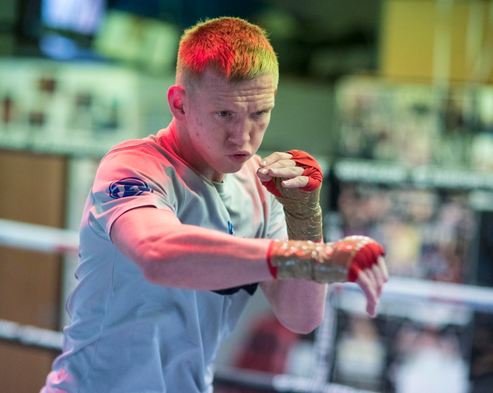 Ted Cheeseman trains at the Matchroom Gym in Essex