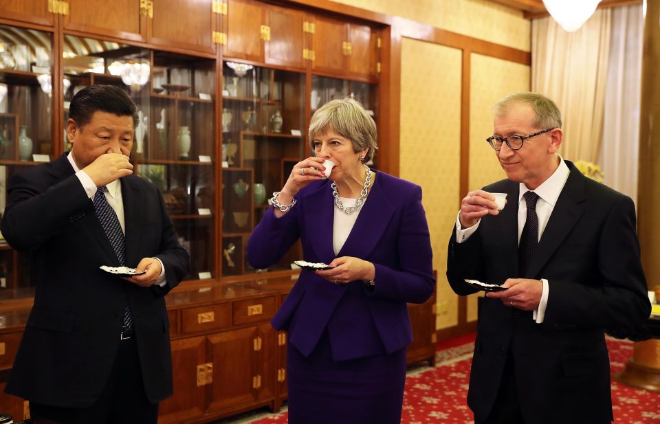  Philip May joked to the group that they 'had that tea at home' and they usually