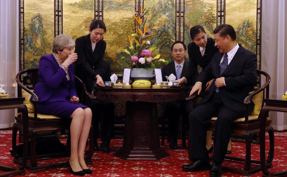  The Prime Minister, taking part in a tea ceremony with the President earlier