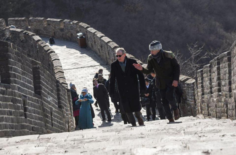  The couple - who are keen on walking -  took a tour of the Great Wall of China