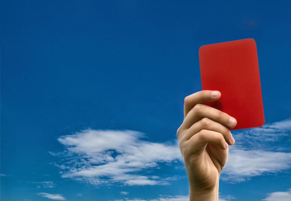 Red cards were first introduced in the British game in 1976