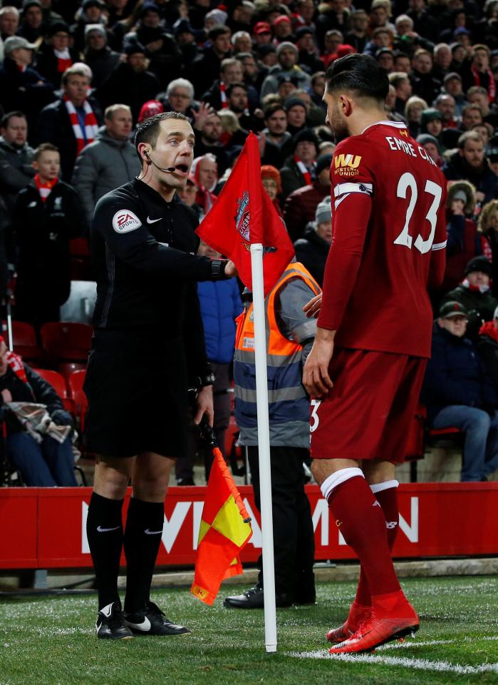 Klopp's players were also fuming at the linesman