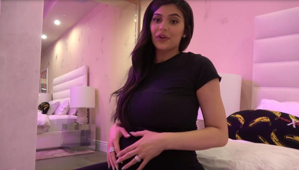  Kylie hid her pregnancy from the public eye and only announced her new arrival after the baby was born