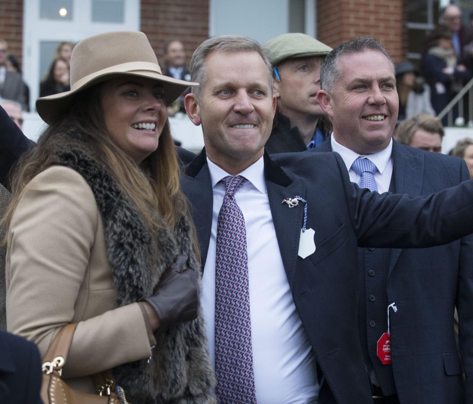  Jeremy and his fiance looked happy celebrating his horse winning at Newbury