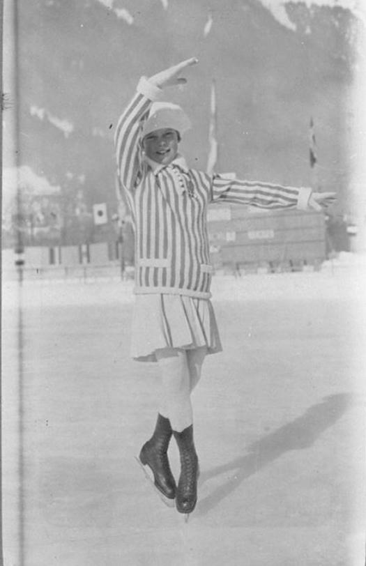  Norway's Sonja Henie, 11, who came last in figure skating