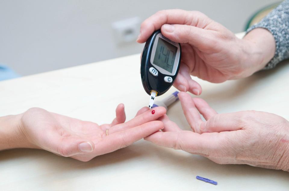  A blood test is used to check for diabetes