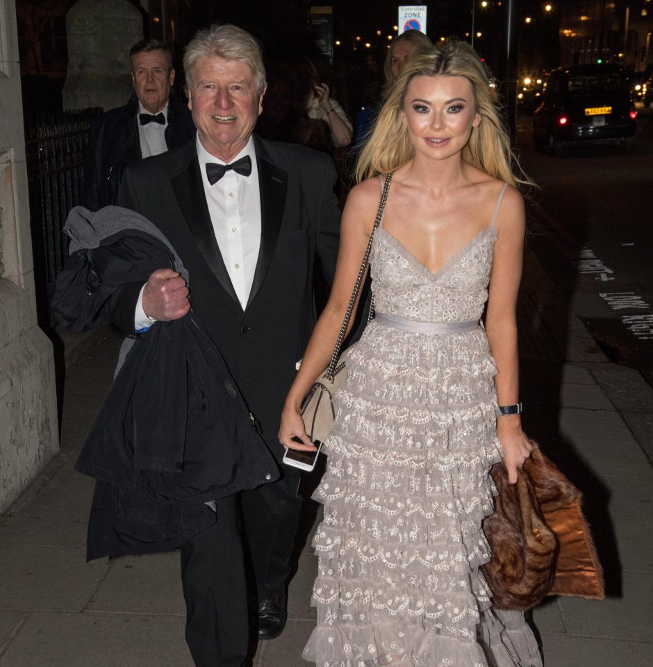  Georgia Toffolo arriving with Stanley Johnson at the swanky Tory ball last night