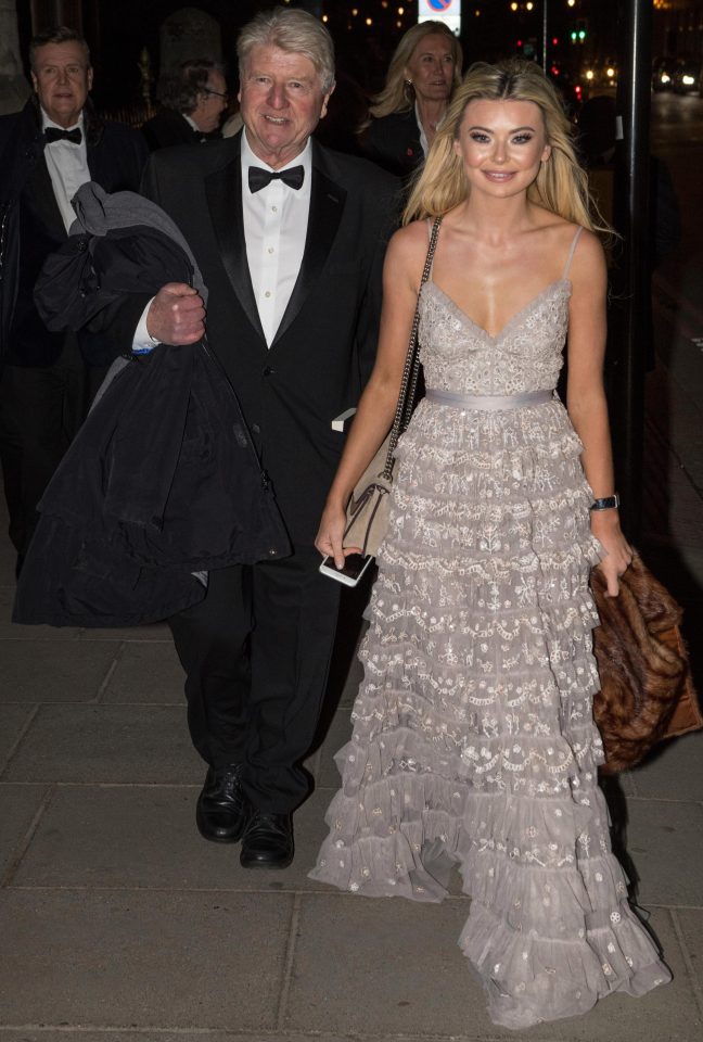  Georgia arrived at the Conservative Party’s Black and White Ball with Stanley Johnson