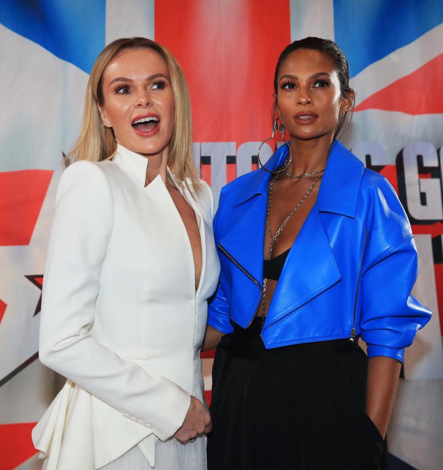 Alesha Dixon joined Amanda in a blue blazer of her own