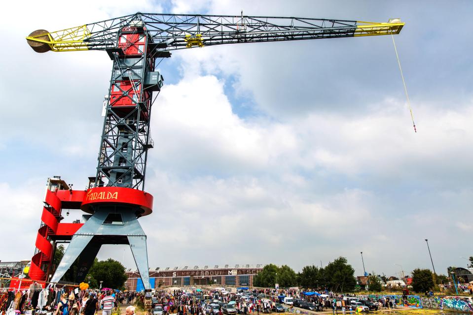 This old crane has been turned into a VIP hotel in Amsterdam