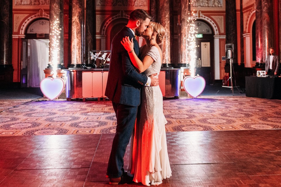 The couple enjoyed a romantic dance on their wedding day