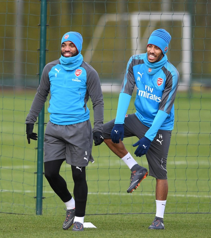  Pierre-Emerick Aubameyang and Alexandre Lacazette will be looking to start against Tottenham