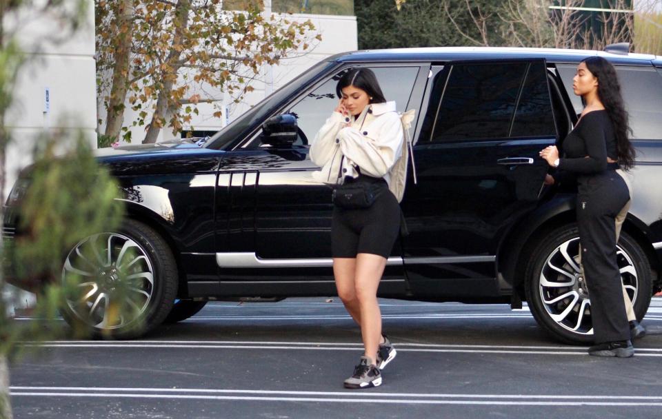  Kylie didn't have her baby with her as she headed out with a friend