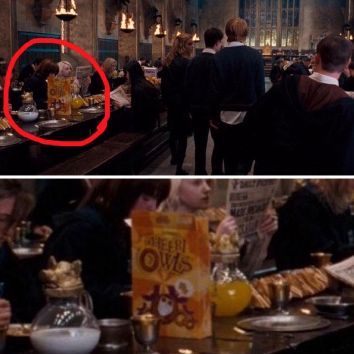  In the Harry Potter movies, directors paid incredible attention to detail to every scene. Particularly cute are the hidden parodies of real world cereals - such as "Cheeri-Owls"