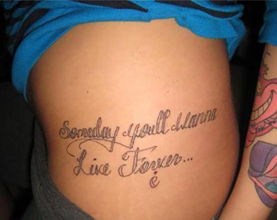 This already shaky attempt at seeming profound is further ruined by the badly-corrected 'Forever'