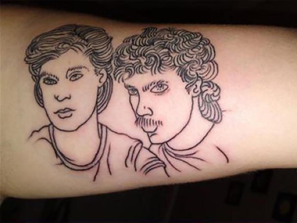 Was this tattoo owner going for Kevin Keegan and the lead singer of A-ha?