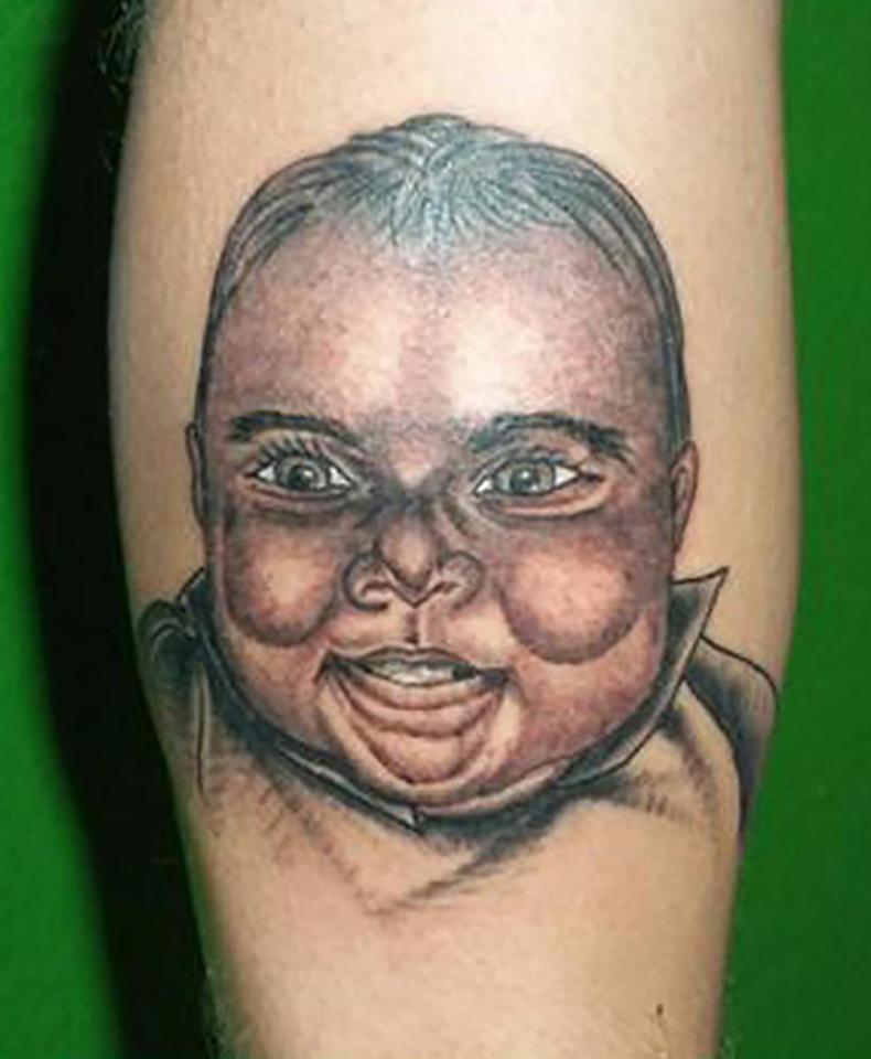 This parent wanted to proudly celebrate their offspring - but the ink looks more like something from a horror film 