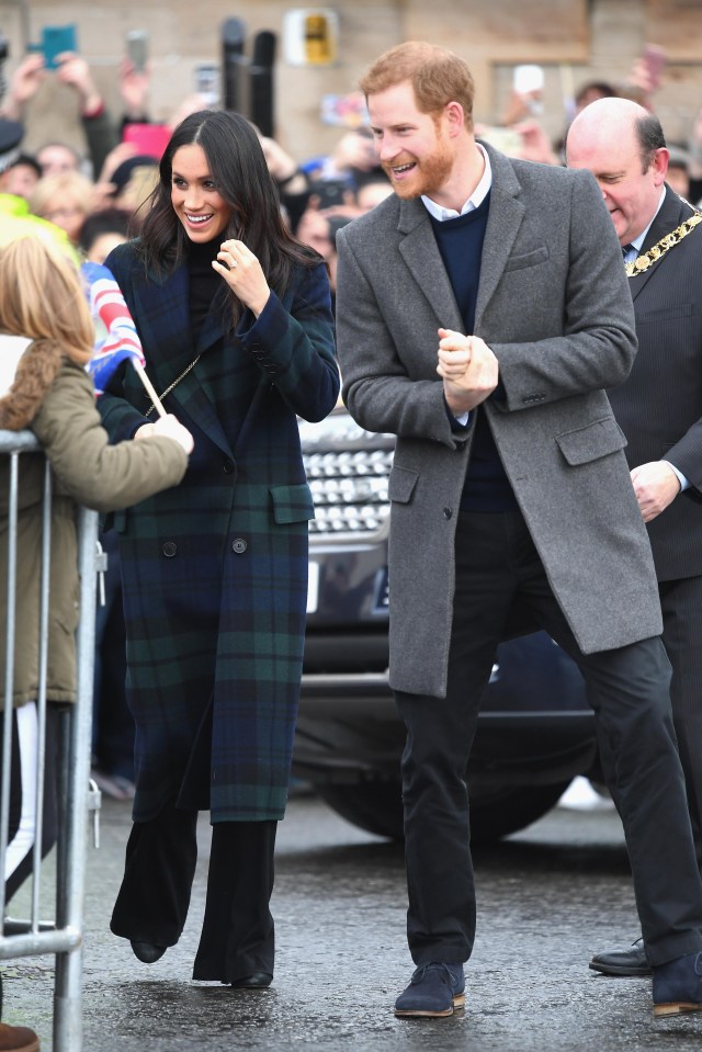 Meghan Markle and Prince Harry spoke to locals during a visit to Edinbugh castle