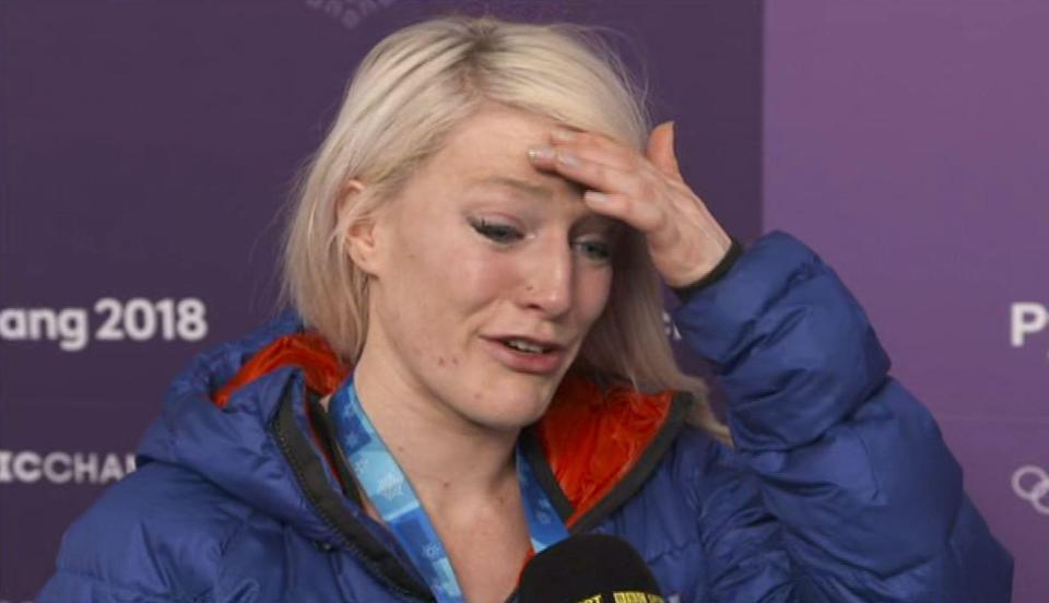  Christie was clearly distraught during her post-race interview with the BBC