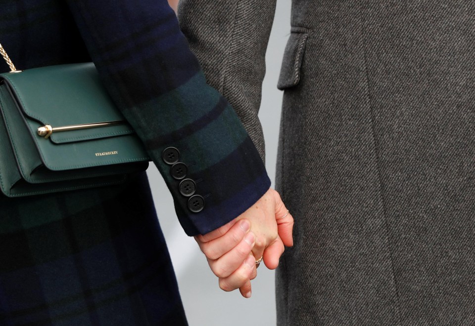 The engaged couple weren’t shy to show their love as they held hands in Edinburgh