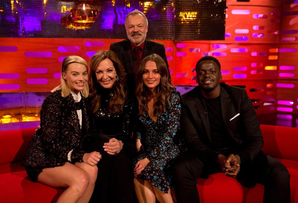  Alicia joins Margot Robbie, Allison Janney, Alicia Vikander, Daniel Kaluuya and Camila Cabello on the Graham Norton Show tonight