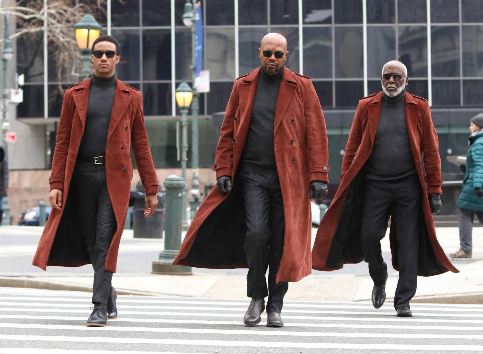  Three generations of Shaft actors wore matching get-ups on the set of the reboot