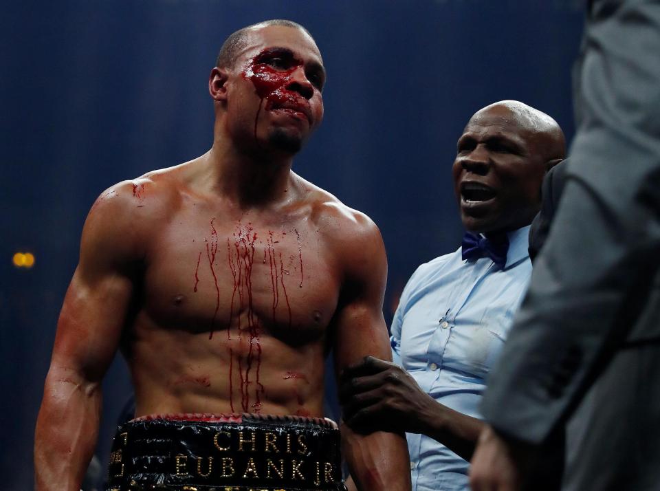  Chris Eubank Jnr suffered a major cut above his left eye in the bout and was left to rue his second pro defeat