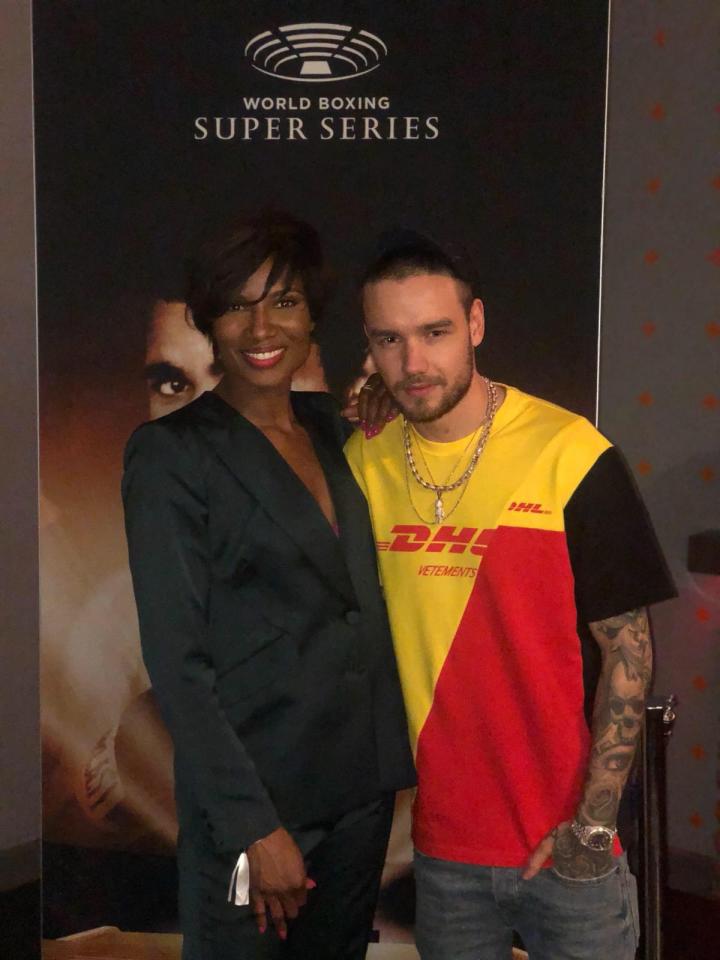  Liam Payne was pictured at the boxing in Manchester with Olympic champion Denise Lewis on Saturday