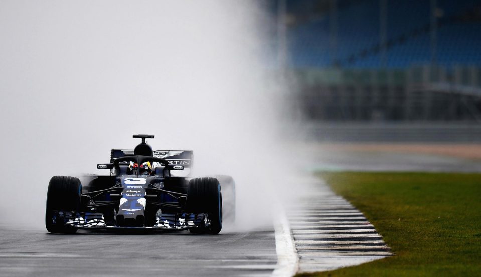 Ricciardo was driving the car at a wet Silverstone circuit for private filming on Monday