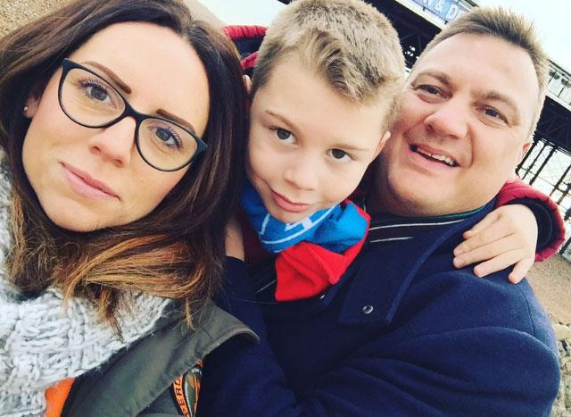  Laura, pictured with her husband Mark and son, was diagnosed with ovarian cancer in 2014