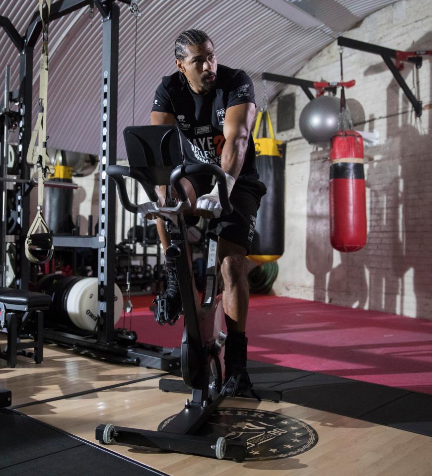 Haye has spent hours in the gym building his fitness levels up for his rematch with Tony Bellew