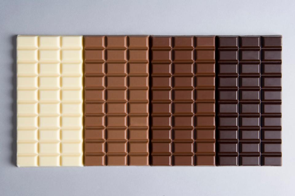  Different coloured chocolates are all down to their ingredients